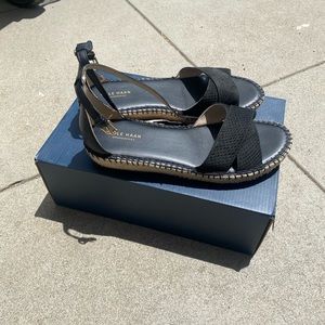 cole haan cloudfeel espadrille ankle strap sandal 8.5